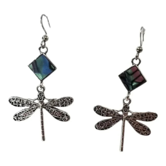 Dragonfly Drop Earrings - Picture 2 of 8